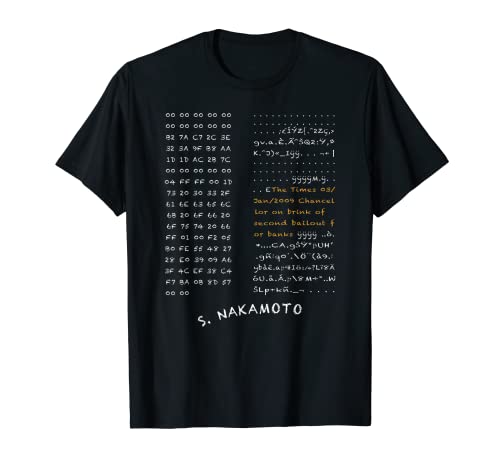 Camiseta Génesis Block - Camiseta Bitcoin - Satoshi Nakamoto Camiseta