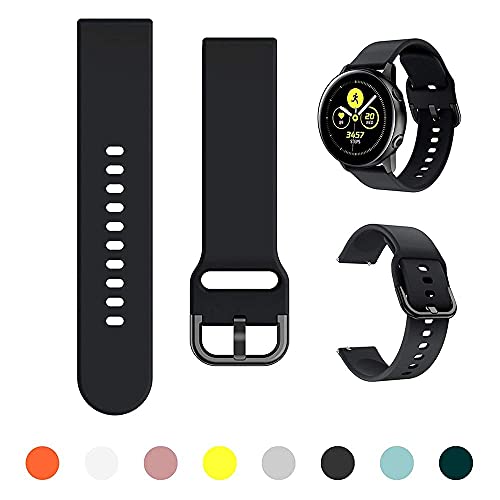 Image of PEFKO PSS56 19MM Replacement Soft Silicone [ Tang Buckle ] / Milanese [ Magnetic ] Sporty Straps /Bands Compatible for Boat Storm Smart Watch & Watches with 19mm Lugs Size (19MM, BLACK /NAVY BLUE)