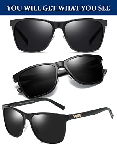 Image of DUCO Mens Sunglasses Polarized UV Protection Retro Rectangular Frame Sun Glasses for Driving Fishing 100% UV Blocking 3029H