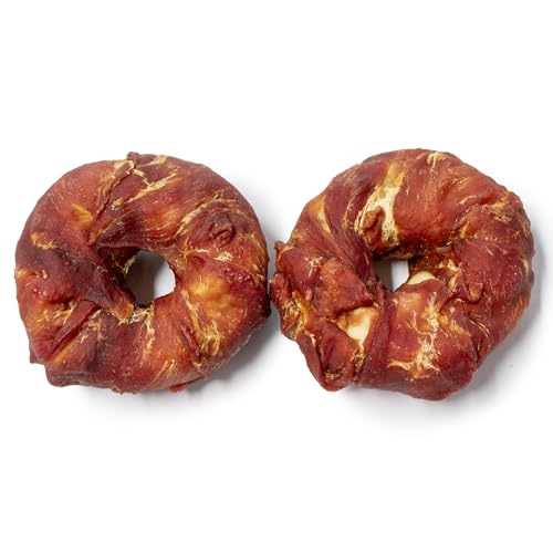 Bontoy 2 Donuts ummantelt mit Entenfleisch Größe L I ca. 200g I Kauspass für den Hund I Leckerli I Belohnung