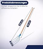 BAUSTER® Widelec do siana, widelec do siana, 4 zęby do ogrodu z trzonkiem 115 cm, widelec do stajni, gospodarstwa rolnego, wysokiej jakości stal, widelec do obornika, wytrzymały widelec do obornika dla ogrodnika i rolnika, widelec druciany