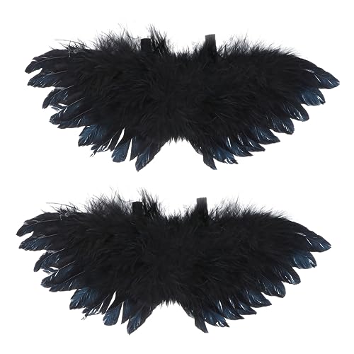 YARNOW 2Piezas Alas De Ángel Negras para Muñecas Accesorios De Bricolaje para Disfraces De Princesa Decoraciones para Fiestas y Cumpleaños