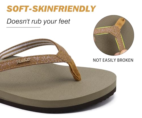Image of KuaiLu Flip Flops for Women with Arch Support Summer Beach Thong Sandals