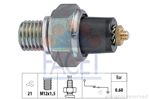 FACET Interruttore di pressione olio 7.0020 M12x1,5 Apertura chiave: 21 Compatibilità con CITROËN 2CV Sedan Méhari Cabrio Acadiane Van Dyane Hatchback