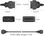 YACSEJAO 16 Pin OBD2 Extension Cable 4.9FT OBD II Male to Female Car Diagnostic Extender Adapter for OBD2 OBD Scan Tool Scanner OBD2 Vehicles