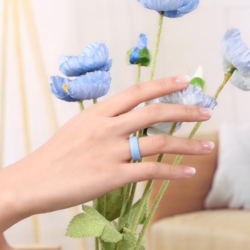 Image of Egnaro 4 /5 /8 Variety Multipack Ergonomic Breathable Bridal Rings Sets, 6mm Wide - 2mm Thick Rubber Wedding bands women, silicone Rings for her with Half Size