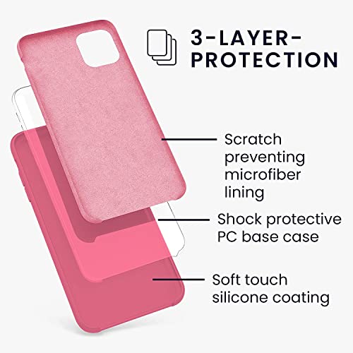 Image of VONZEE Liquid Silicone Soft Back Cover for iPhone 11 Case, Shockproof Slim Camera & Full Body Protection Non Yellowing Cover with Microfiber Lining & Logo Cut (6.1 Inch) -Hibiscus