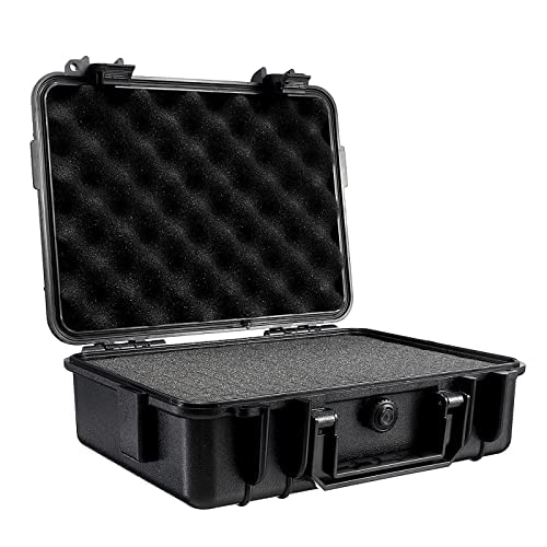 Custodia rigida impermeabile con custodia in spugna organizer di sicurezza per fotocamera, Nero, 230*185*95MM, Semplice