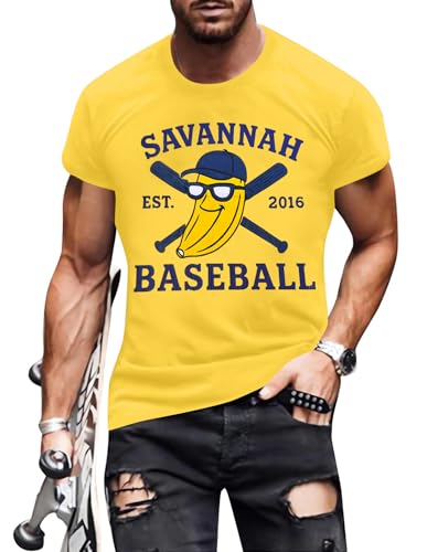 Baseball Jersey Men Funny Banana Shirt Stripe Crew Neck Short Sleeve Tee Game Day Fan Graphic Tops