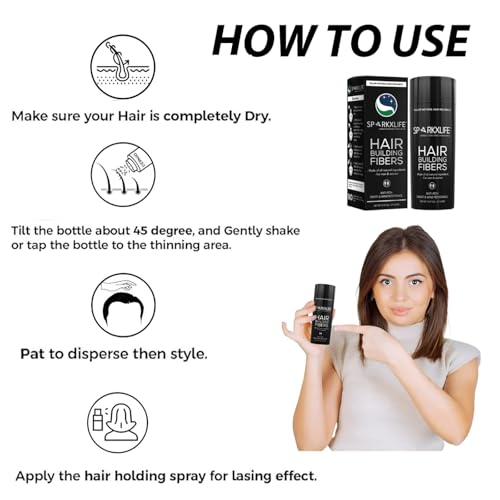 Image of Hair Fiber Medium Brown - Keratin Thick Fiber & Hair Building Fibre for Men & Women - Instant Concealer & Filler powder for Thinning Hairline & Bald Spots (27.5g) (Medium Brown)