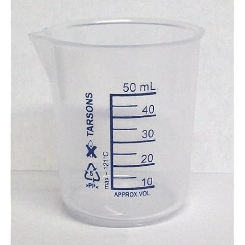 PLASTIC POLYPROPYLENE PP MEASURING BEAKER 50ML LABORATORY KITCHEN Cover