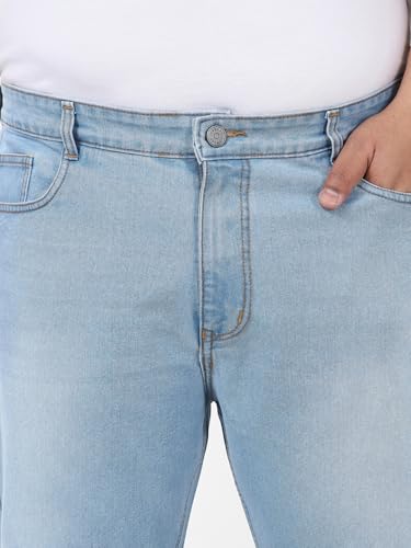 Image of Urbano Plus Men's Straight Fit Mid Rise Washed Jeans Stretchable