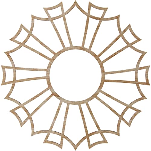 Image of Ekena Millwork 20 inchOD x 7 inchID x 3 /8 inchT Augustus Wood Fretwork Pierced Ceiling Medallion, Red Oak