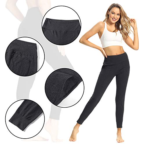 Sportsnew Women Cotton Joggers Yoga Sweatpants With Pockets Workout Casual Lounge Pants Dark Gray thumb #4