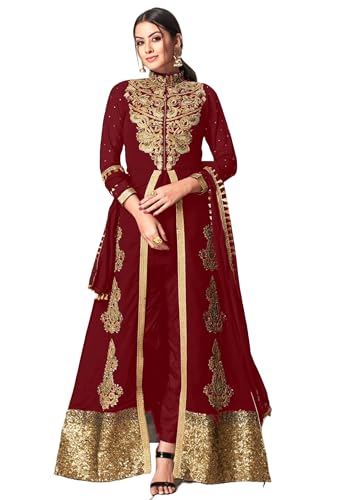 Costume indien pour femme en georgette brodée célébrez la tradition 12031