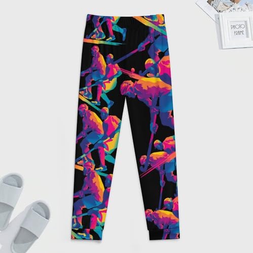 Colorful Hockey Players Men's Pajama Bottoms Sleep Lounge Soft Comfy Pants Sleepwear4