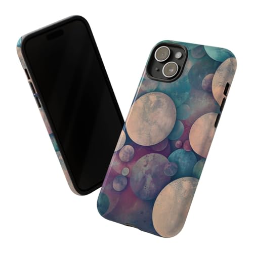 Coque iPhone 15 Plus rigide brillante motif cercles multicolores - 2