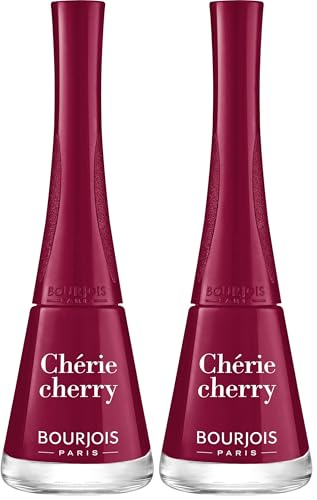 Bourjois 1 Seconde Vernis à Ongles 008 Chérie Cherry, 9 ml – Pinceau Panoramique Anti-Débordement, Application Facile, Couleur Intense lot de 6