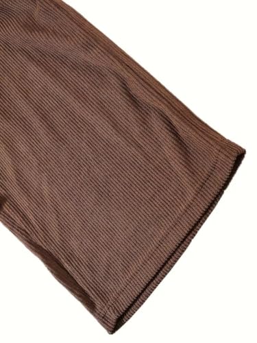 Image of Zombom Men's Comfortable Baggy Corduroy Pants | Relaxed Fit Stretch Waist Trousers for Everyday Wear | Casual Trouser for Man
