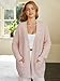 Snuggle Sac Cardigan Sweaters for Women with Pocket Trendy Casual Long Sleeve Tops Open Front Fall Winter Coats (Small, Soft Pink)
