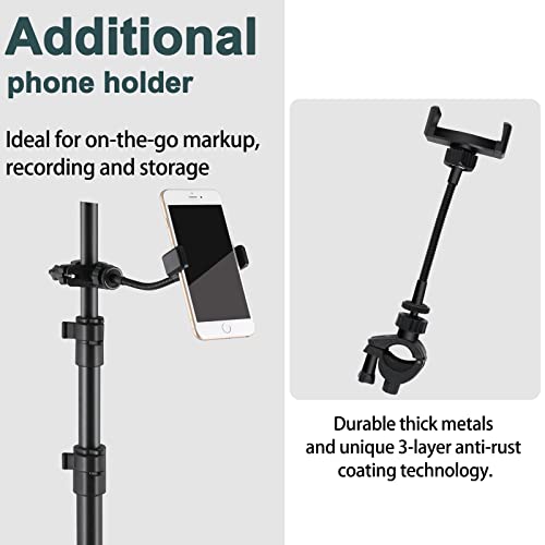 Eastrock Sheet Music Stand Professional With Portable Bag Widened Panel, Thickened Pipe Wall, Lengthened Height Lifting Music Stand, Adjustable Folding Plate Metal, With Phone Holder #TOP4