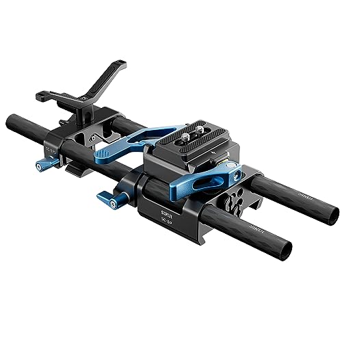 SIRUI Universal Camera 15mm Rod Rail Baseplate with Dual Carbon Fiber Rods, Y-shaped lens Bracket