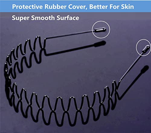 Bodbop Metal Hair Band For Men Headband Mens Hair Bands Unisex Fashion Headbands Sports Hairband Head Band Hair Hoop For Women With Non Slip Wavy Teeth, Black #TOP5
