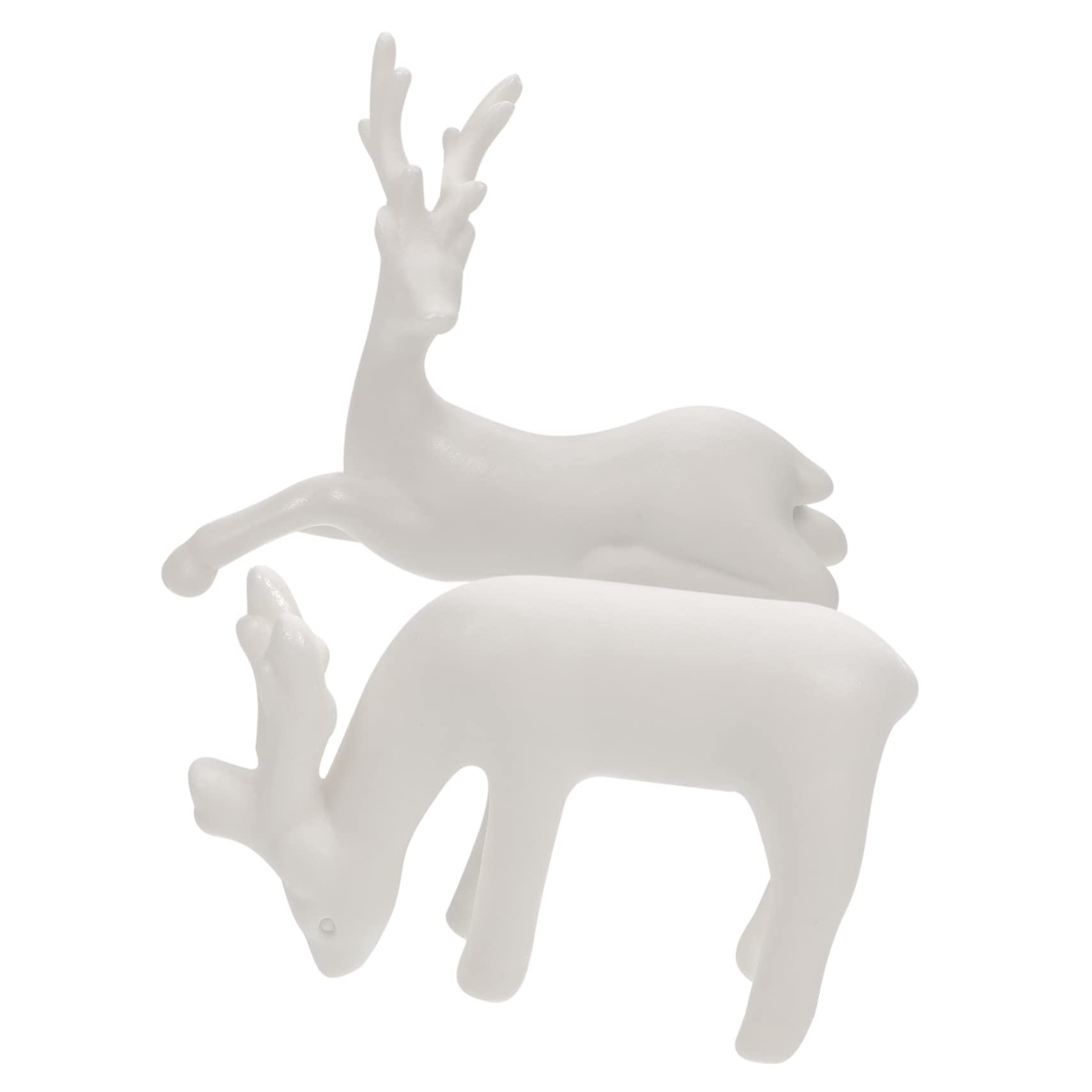 2pcs Ornaments Stocking Stuffers Ebt Elk Decor Gifts for Pets Zen Garden Statue Holiday Reindeer Figure Woodland Creatures Tea Tray Adornment Animals Desktop Adornment Deer Statue