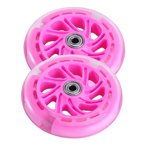 VANZACK 2pcs Light Up Scooter Wheels PU Replacement Wheels for Enhanced Stability and Fun Scooter Accessories for Adults