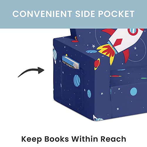 Delta Children Cozee 2-In-1 Convertible Sofa To Lounger - Comfy Flip Open Couch/Sleeper For Kids, Space #TOP5