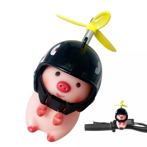 Juguetes para manillar de motocicleta, bonitas figuras de animales con cascos de hélice, decoración divertida para manillar, bonita figura de cerdo y adorno de dibujos animados para motocicleta