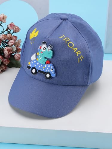 Image of PASSION PETALS Summer Dino Rockstar Baseball Cap for Kids Boys and Girls 2-4Years