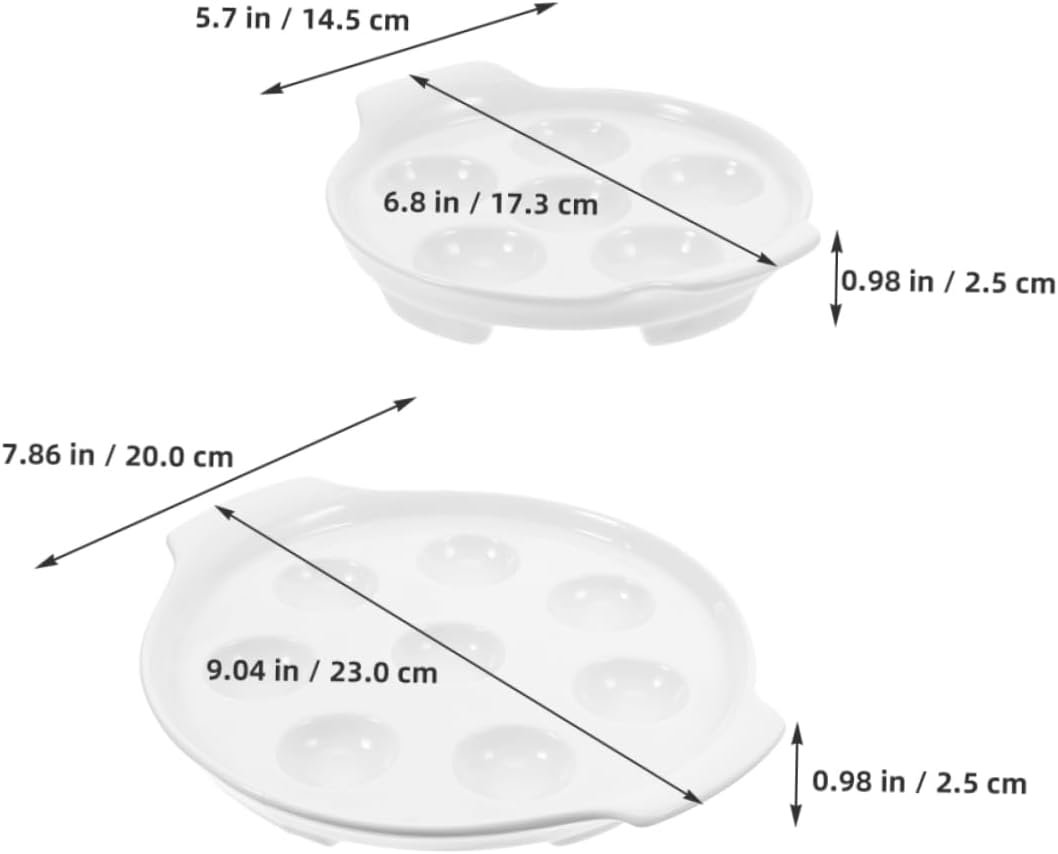 Cabilock 2Pcs Porcelain Escargot Plates Baking Dish with Handle for and Family Dinners and Oven