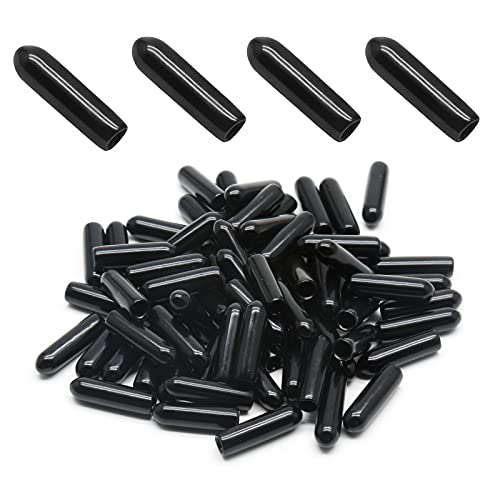 Bonsicoky Screw Thread Protectors, 3mm ID, Black, 120Pcs