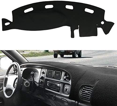 Yiz Dashboard Cover Dash Cover Mat Pad Custom Fit for Dodge Ram 1500 2500 3500 1998 1999 2000 2001 (Ram 98-01, Black)