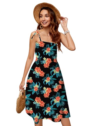 Image of SANGTREE Girls' Women's Summer Sundress Casual Smocked Floral Beach Holiday Dress, 18 Month - XL