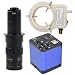 1080P High Definition Microscope Camera Digital Microscope HDMI USB & 180X C-Mount Lens Whit 56-LED Adjustable Ring Light
