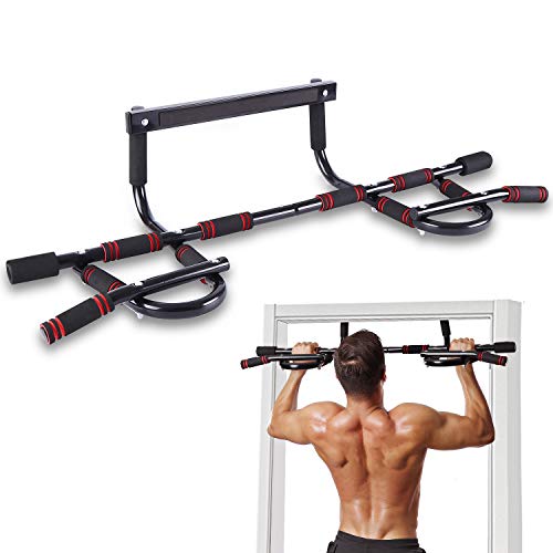 WEEDABEST Pull Up Bar for Doorway No Screws Chin Up Bar Door Frame for Home, Multi Grip