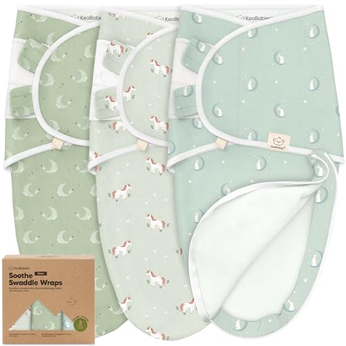 Image of Baby Swaddle Sleep Sacks with Zipper - 3-Pack Swaddles for Newborns 0-3 Months, Infant, Baby Girls, Boys, Soft & Durable Newborn Sleep Sack, Easy Diaper Change Swaddling Blanket (Lunaris, OS)