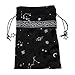 Baoblaze Tarot Sac en Peluche avec la Conception de Cordon, Sac de Rangement Bijoux Poche Organisateur, Dés Sac, Carte Support de Sac - Noir