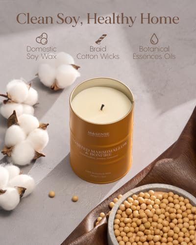 Image of M&SENSE Toasted Marshmallow Scented Soy Fall Candles, 11.3 oz
