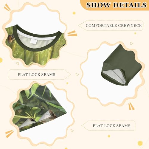 Happy Pandas Green Boy's Rash Guard Swim Shirt Long Sleeve Sun Shirt for Toddler Kid UPF50+3