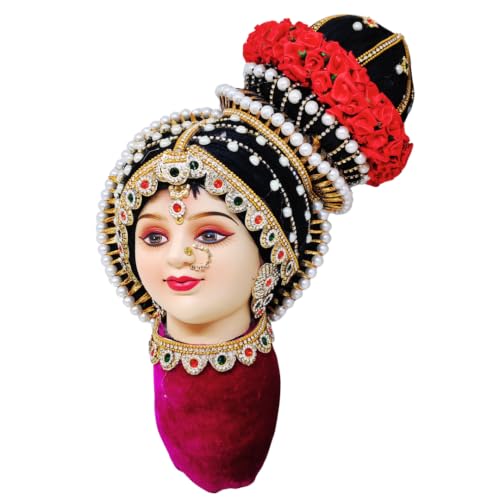 Image of SRI YAGNAA - POP Ammavari Face with Left Side Koppu | Decorative Lakshmi Face | Varalakshmi Face for Sravanamasam Pooja | Laxmi Face