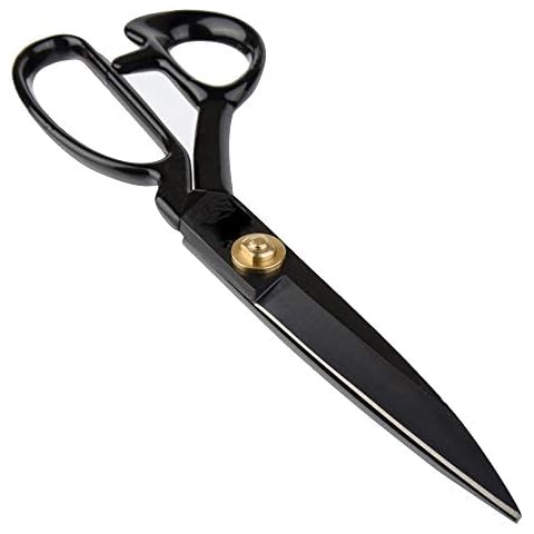 LNKA Sewing Fabric Scissors Black - 9 Inch Professional Scissor Heavy Duty Industrial Strength High Carbon Steel Shears for Fabric Leather Paper Craft Home Tailors Dressmakers Cover