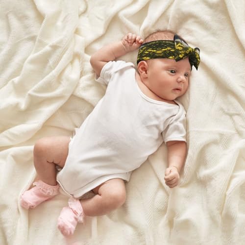 Yellow Flower Sea Baby Headbands Soft Nylon Hairbands with Stretchy Bows Girls Hair Accessories for Newborn Infant Toddler Kids4