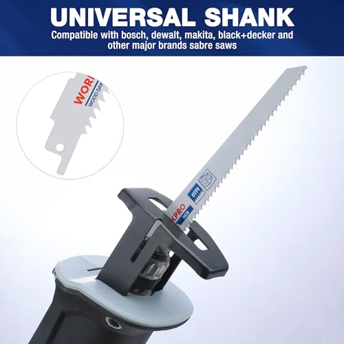 WORKPRO 32-Piece Reciprocating Sabre Saw Blades Set for Wood & Metal, with Organizer Pouch, Fits All Reciprocating Saw