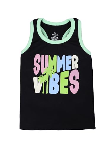 Image of KiddoPanti Girls Chest Printed Sleeveless Rib Racer Back Tank Top