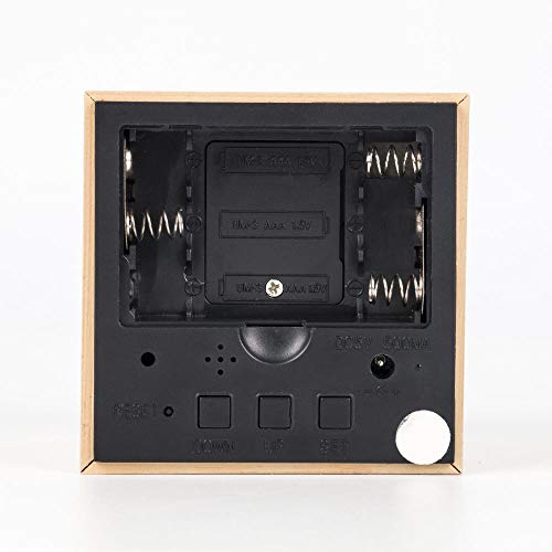 Mini Cube LED Wooden Alarm Clock LED Digital Clock Yellow_White - Image 5