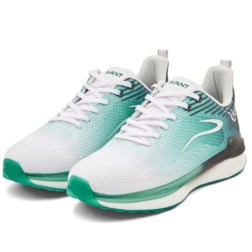 Buy AVANT Men's BounceMax Walking Shoes - Superior Traction, Anti Skid, Lightweight, Multi Directional Flexibility, Enhanced Cushioning, Sports Footwear (AVMSH086CL02UK10_White/Green_UK10) at Amazon.in - Image 7
