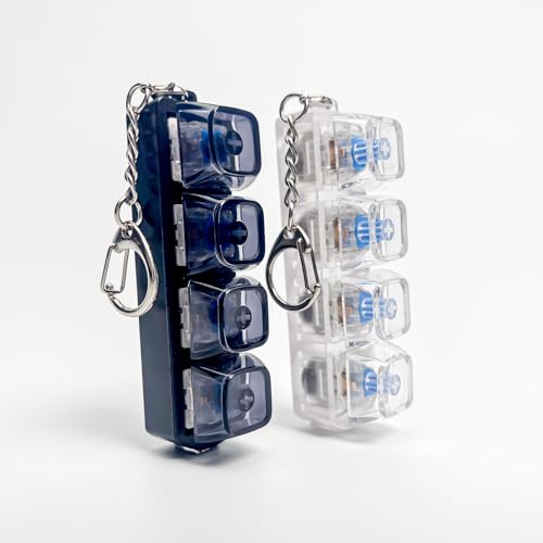 Image of 2PCS Keyboard Fidget Toys for Adult,Keyboard Fidget Keychain,Fidget Clicker with LED Light,4 in 1 Mechanical Fidget Keyboard for Release Stress,Easter Gifts,Birthday Gifts,Black & White